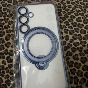 Blue Phone Case with Ring Holder - Compatible Cell Phone Accessory for S24 S25